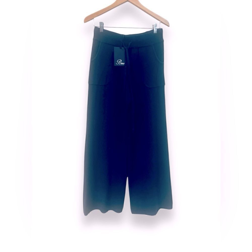 Baci Wide Leg Sweater Pants Sz XL Dark Blue Wide Elastic Waistband NWT‎ Gift